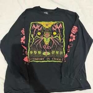 Wizard of Barge Graphic Long Sleeve Tee - Black